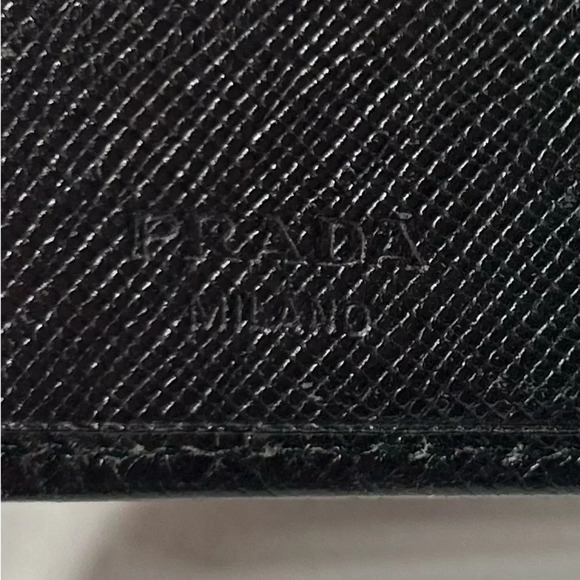 Prada Black Saffiano Leather Wallet (missing clamp) - Picture 6 of 15